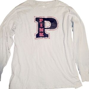 PINK VICTORIA'S SECRET LOGO TOP SIZE M